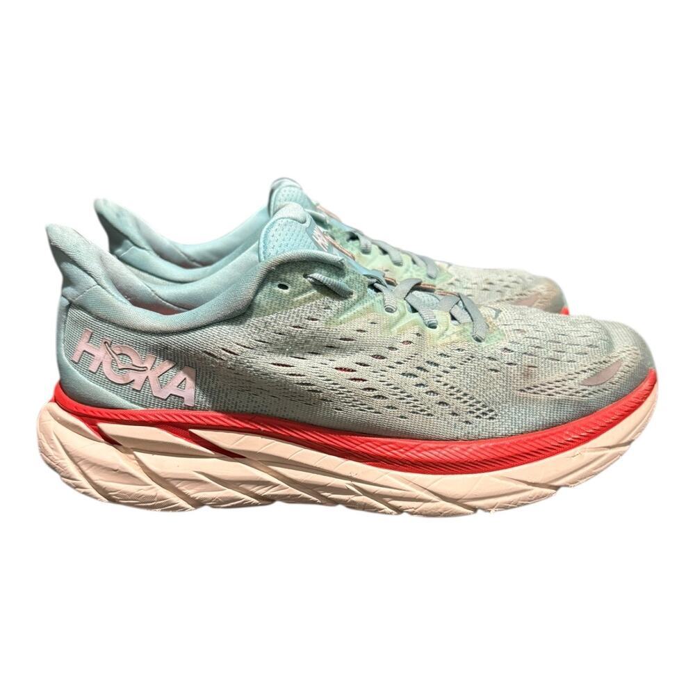 Hoka One One Clifton 8 Womens Size 8 B Sneakers Walking Aquarelle - Picture 2 of 9